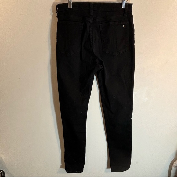 RAG & BONE Sz 31 Nina Jeans Skinny High Rise Ankle Length in Black Denim - Picture 7 of 11